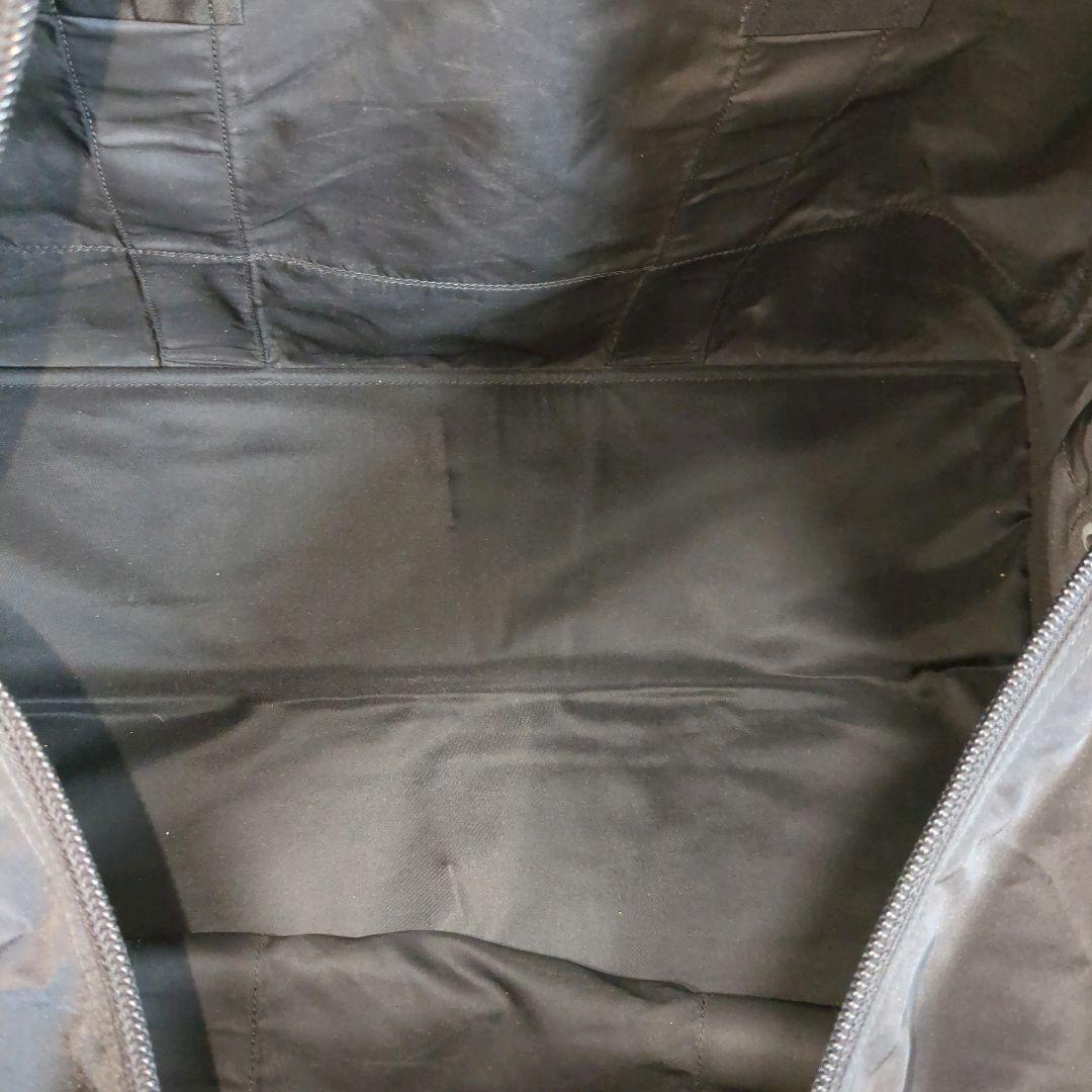 大容量 PRADA ボストンバッグ ブラック 三角ロゴ レザー ナイロン