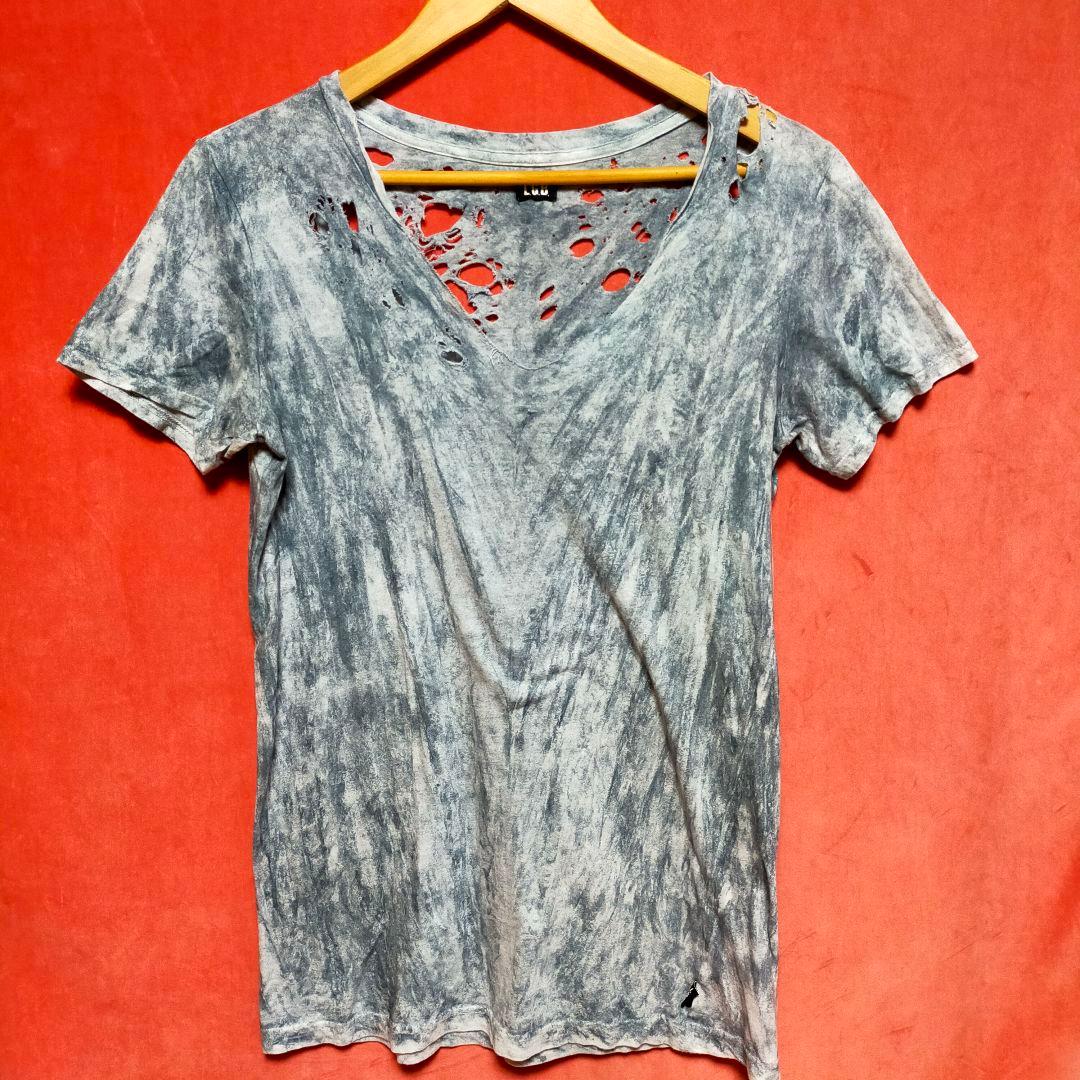 L.G.B ルグランブルー Vネック Tシャツ ダメージ加工 日本製