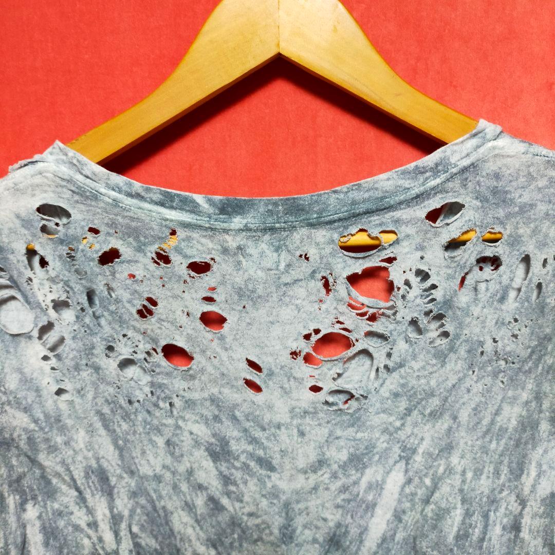 L.G.B ルグランブルー Vネック Tシャツ ダメージ加工 日本製