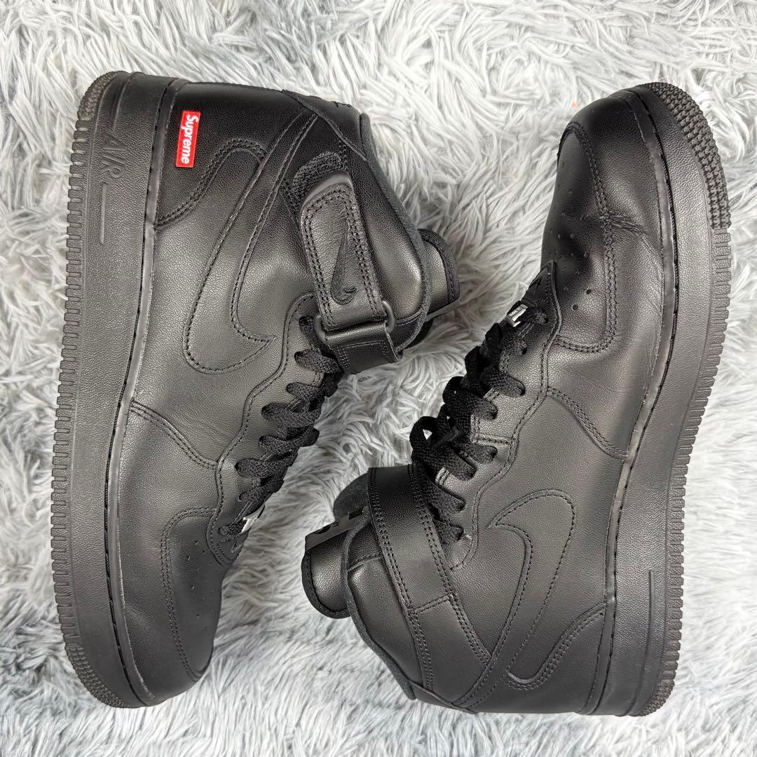 美品✨Nike × Supreme Air Force 1 MID 黒 28.5