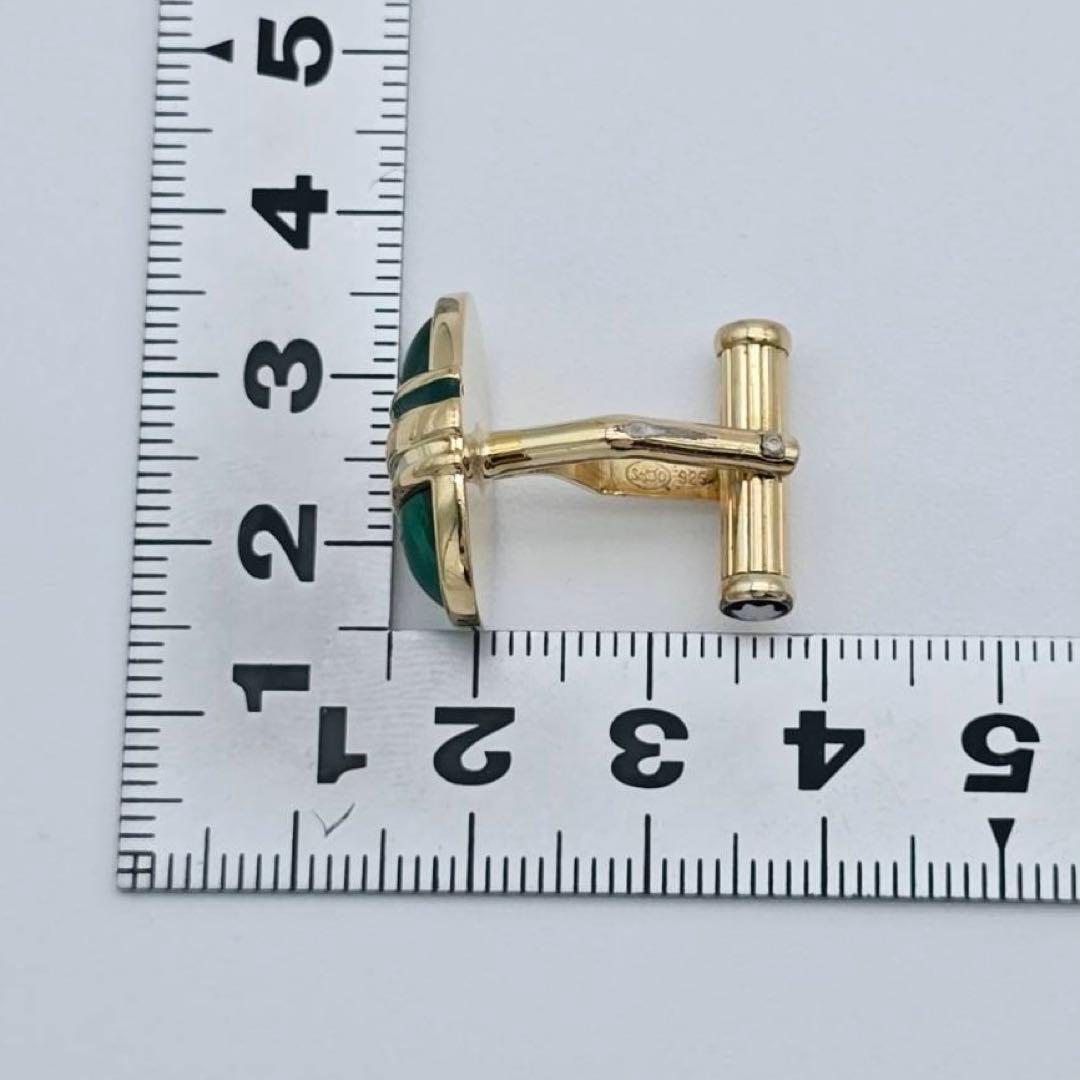 ★MONTBLANC★ カフリンクス オーバル ロゴ グリーン ゴールド