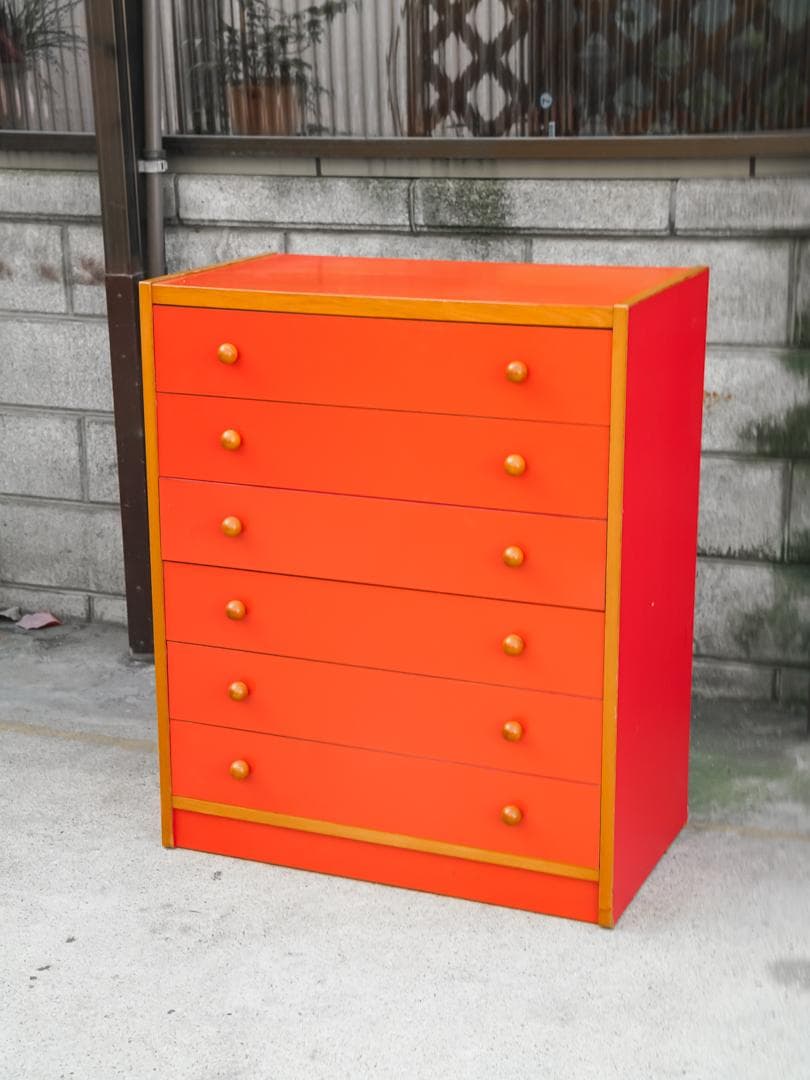 60-70's ヴィンテージ 6段チェスト/収納 レトロポップ スペースエイジ