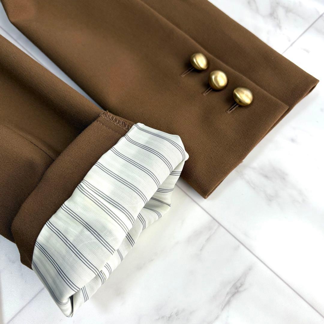 新品タグ付き【アルアバイル】テーラードジャケット　ダブル　金ボタン　キャメル　M