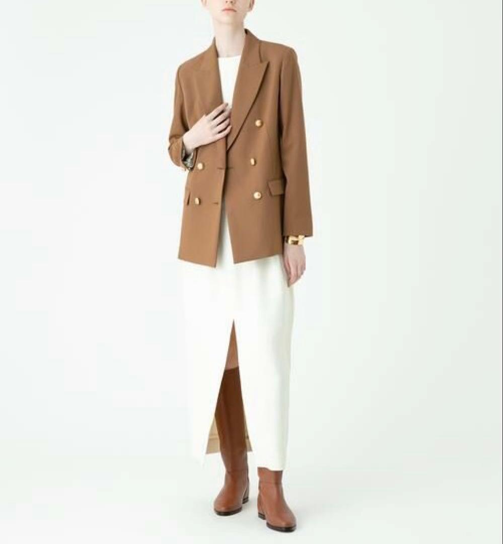 新品タグ付き【アルアバイル】テーラードジャケット　ダブル　金ボタン　キャメル　M