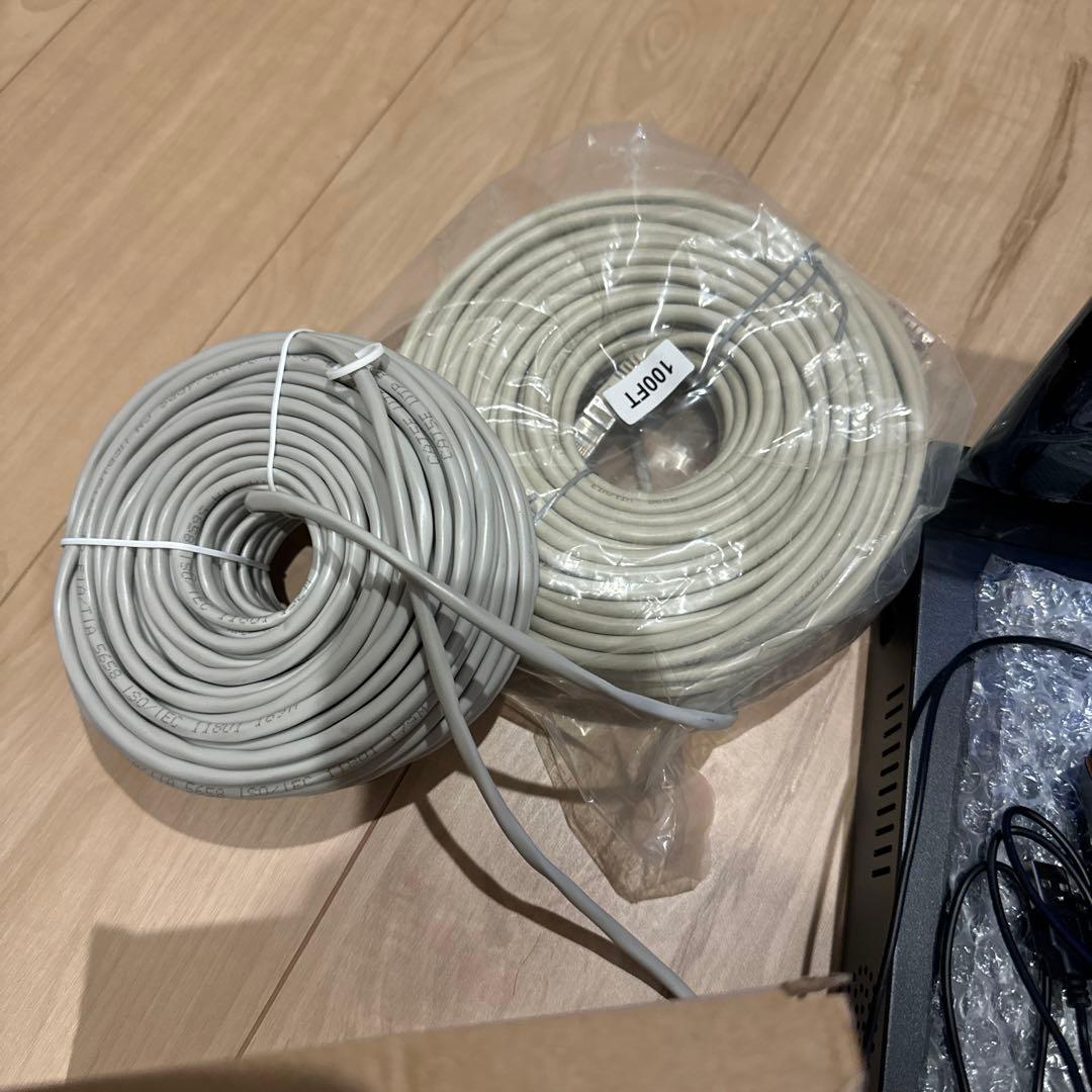 【室内試しのみ】poe給電 防犯カメラ4台 モニター 付録画3TB HDDセット