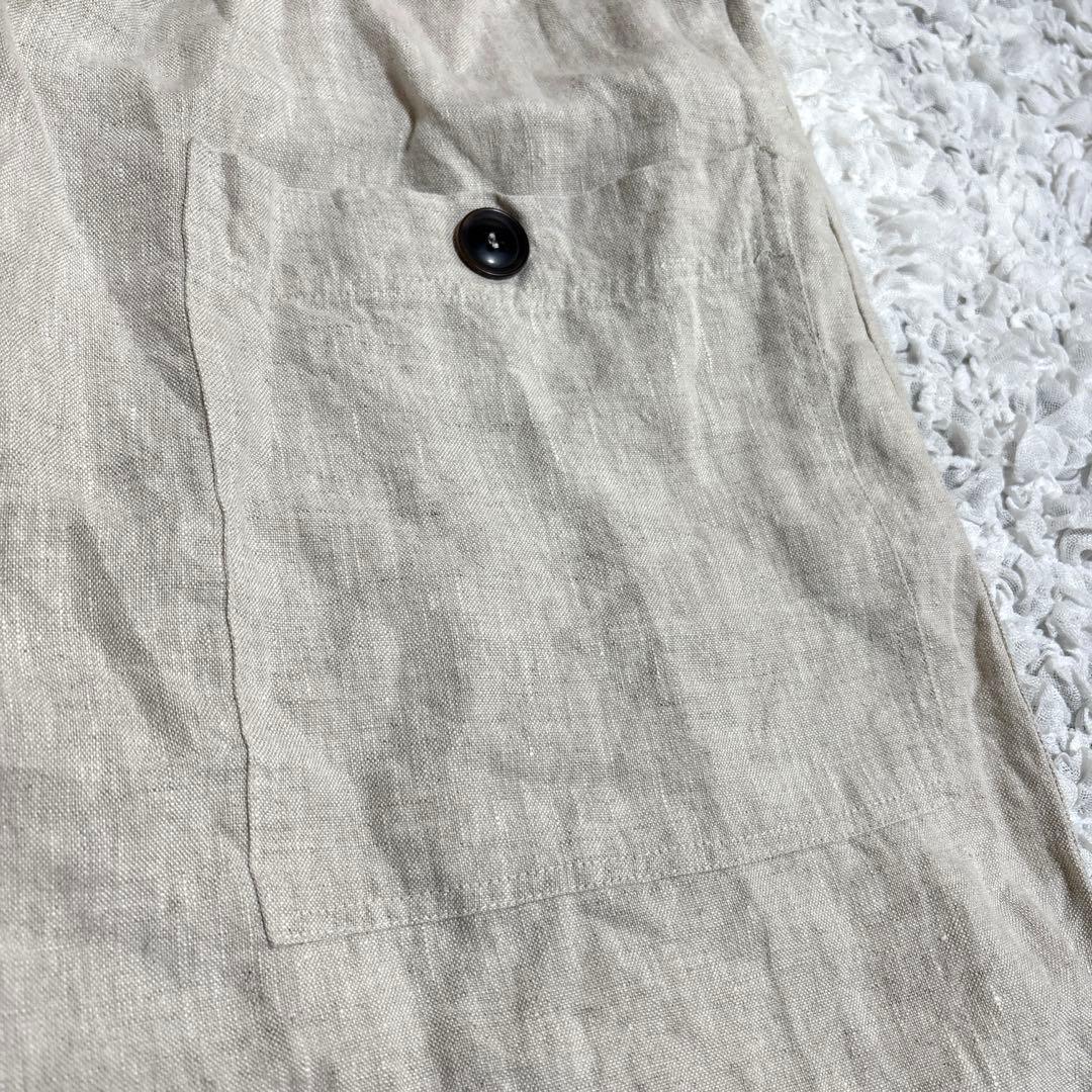 美品　イチ　リネン100% サルエル パンツ　エッグ　バルーン　ワイド　ロング