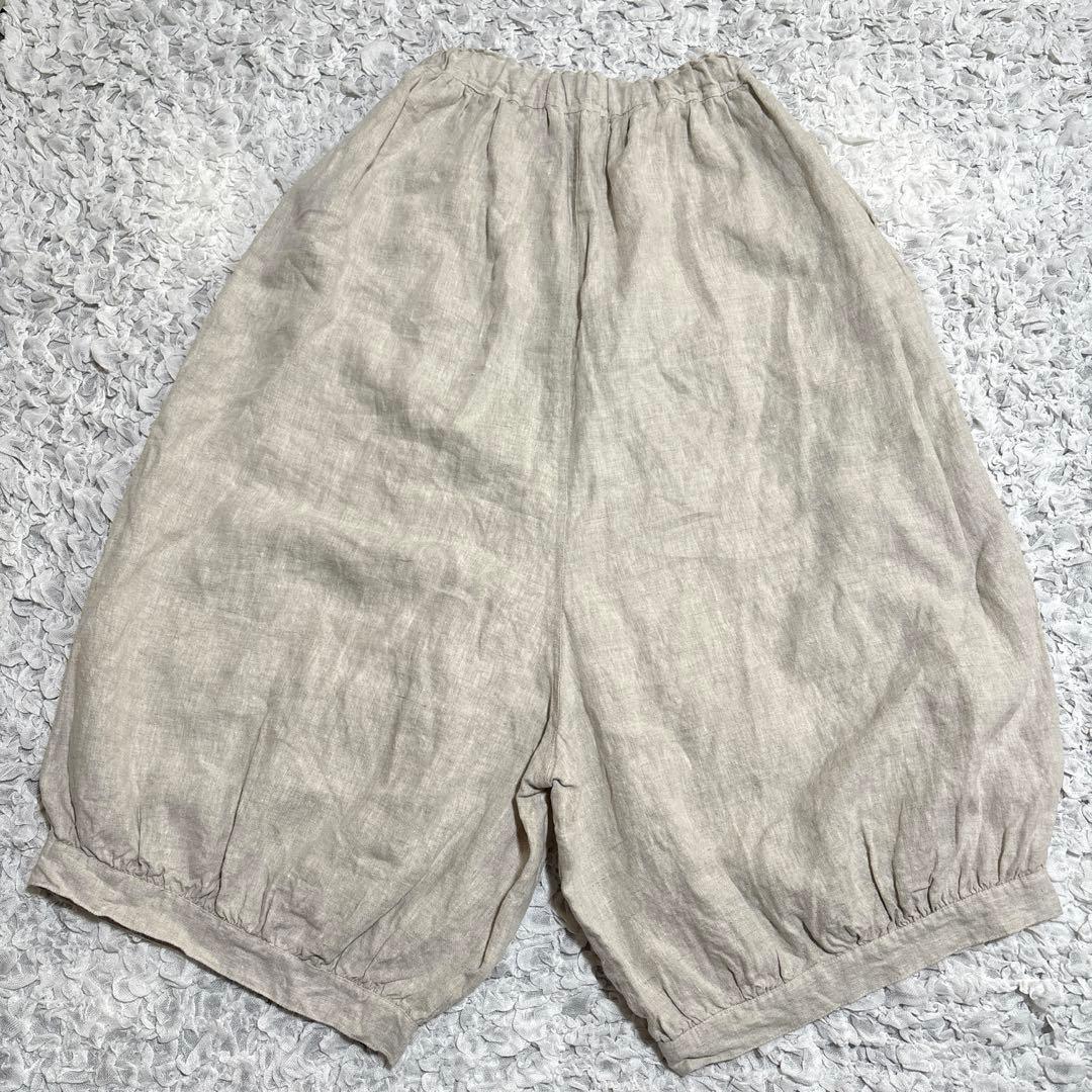 美品　イチ　リネン100% サルエル パンツ　エッグ　バルーン　ワイド　ロング