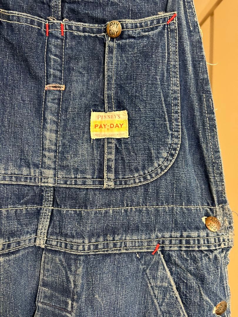 50s PAYDAYオーバーオール鬼ヒゲ縦落ち雰囲気抜群