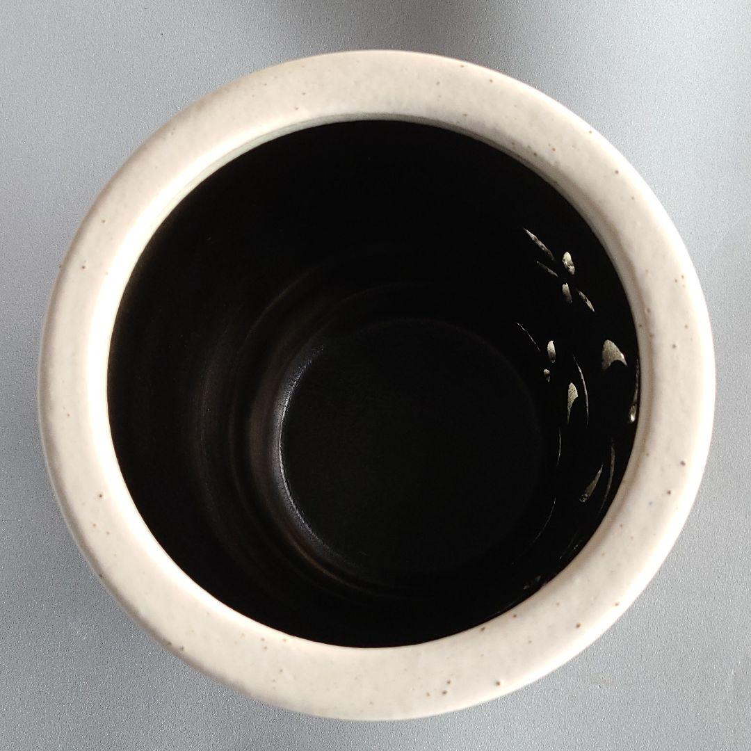 はなぷく 信楽焼 傘立て草花彫り 高さ４3cm