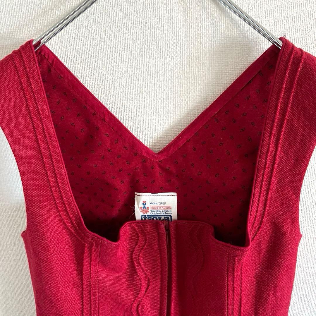 【専用ページ】vintage チロリアンワンピース 赤 ブラック 小花柄 古着