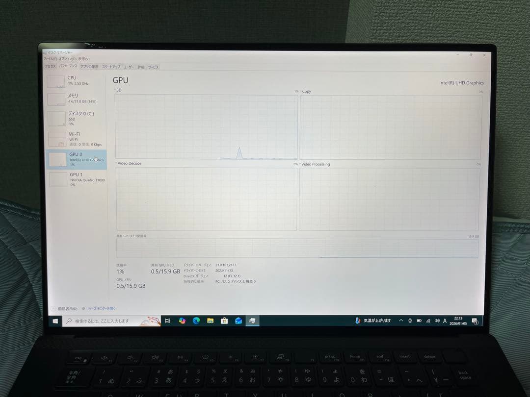 DELL Precision 5550 タッチパネル