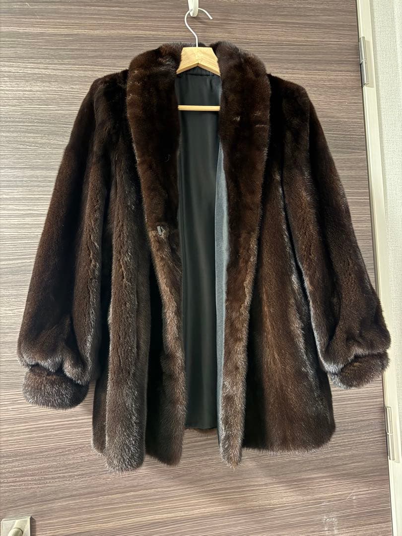 BLACKGLAMA ミンク 毛皮コート リアルファー ブラックグラマ