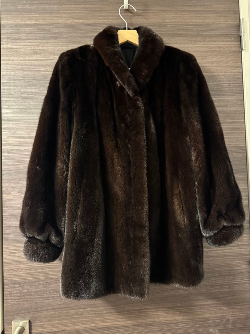 BLACKGLAMA ミンク 毛皮コート リアルファー ブラックグラマ