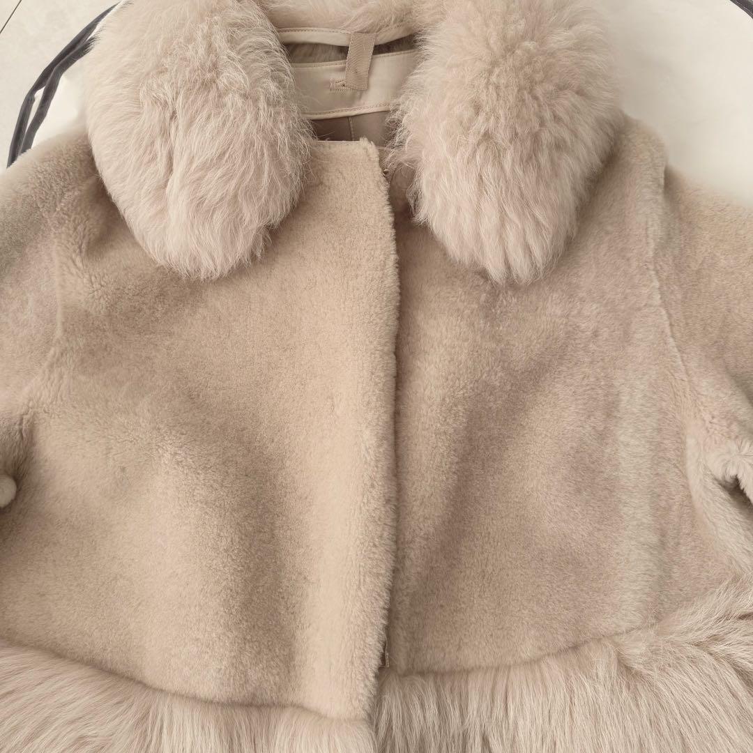 美品 ドゥロワー DRAWER ムートンコート 2way ジャケット36