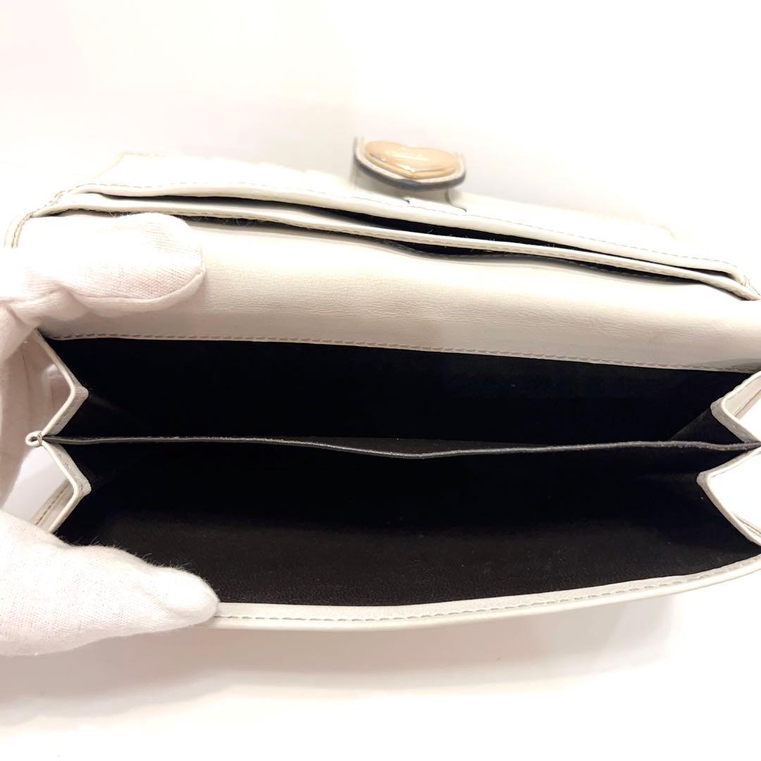 グッチ 長財布 GGキャンバス GG柄 ジャガード ハート ゴールド金具 白色