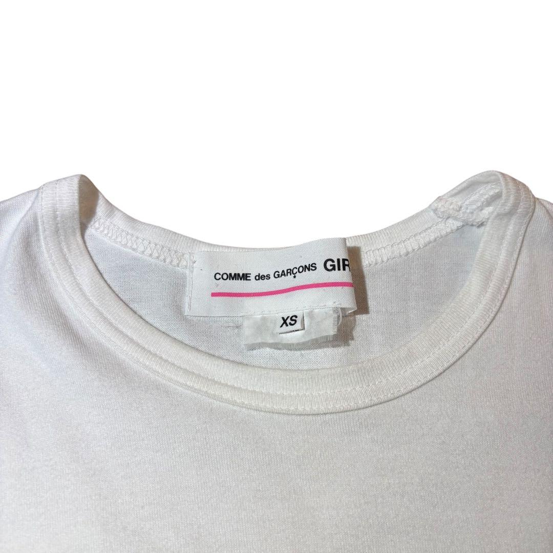 コムデギャルソンガール フリルTシャツ ホワイト 半袖カットソー 19AW