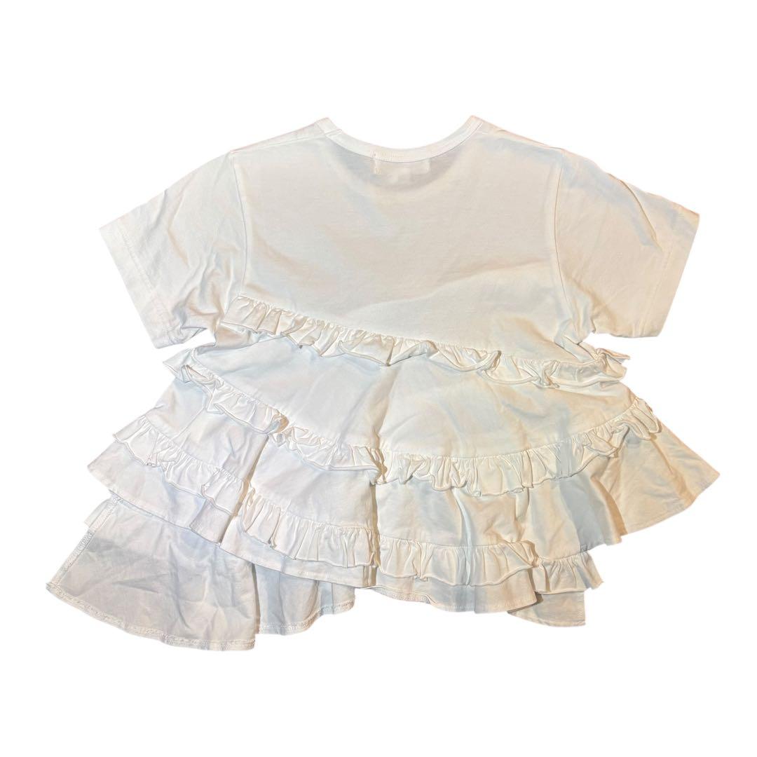 コムデギャルソンガール フリルTシャツ ホワイト 半袖カットソー 19AW