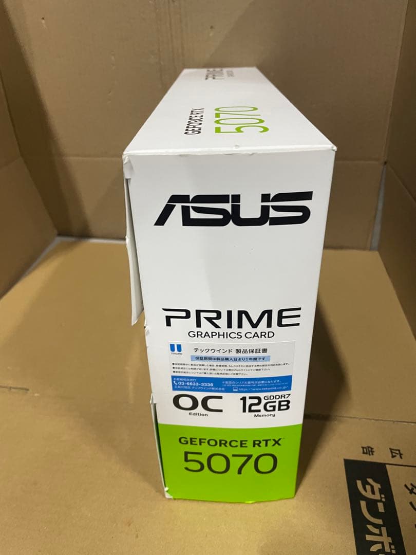 ASUS RTX5070 搭載 ビデオカード PCIe 5.0 12GB