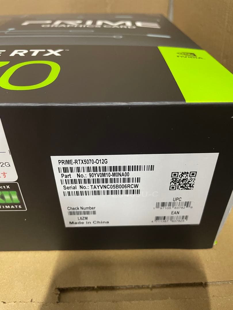 ASUS RTX5070 搭載 ビデオカード PCIe 5.0 12GB