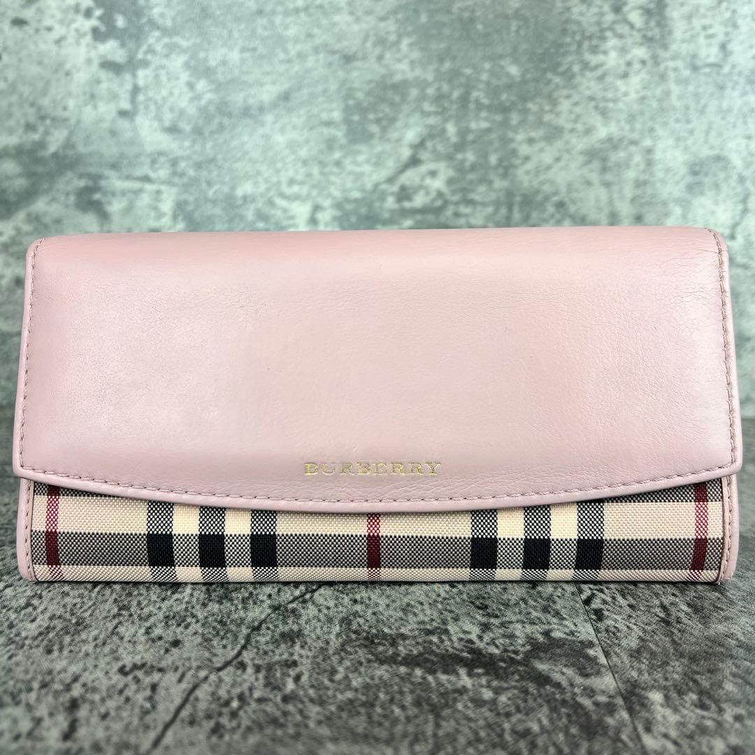 BURBERRY ノバチェック レザー×キャンバス 長財布