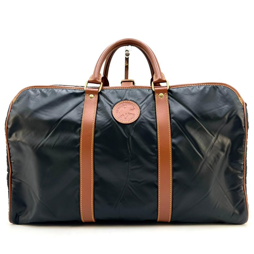 ハンティングワールド 2way仕様 ボストンバッグ 旅行用バッグ 大容量 濃紺