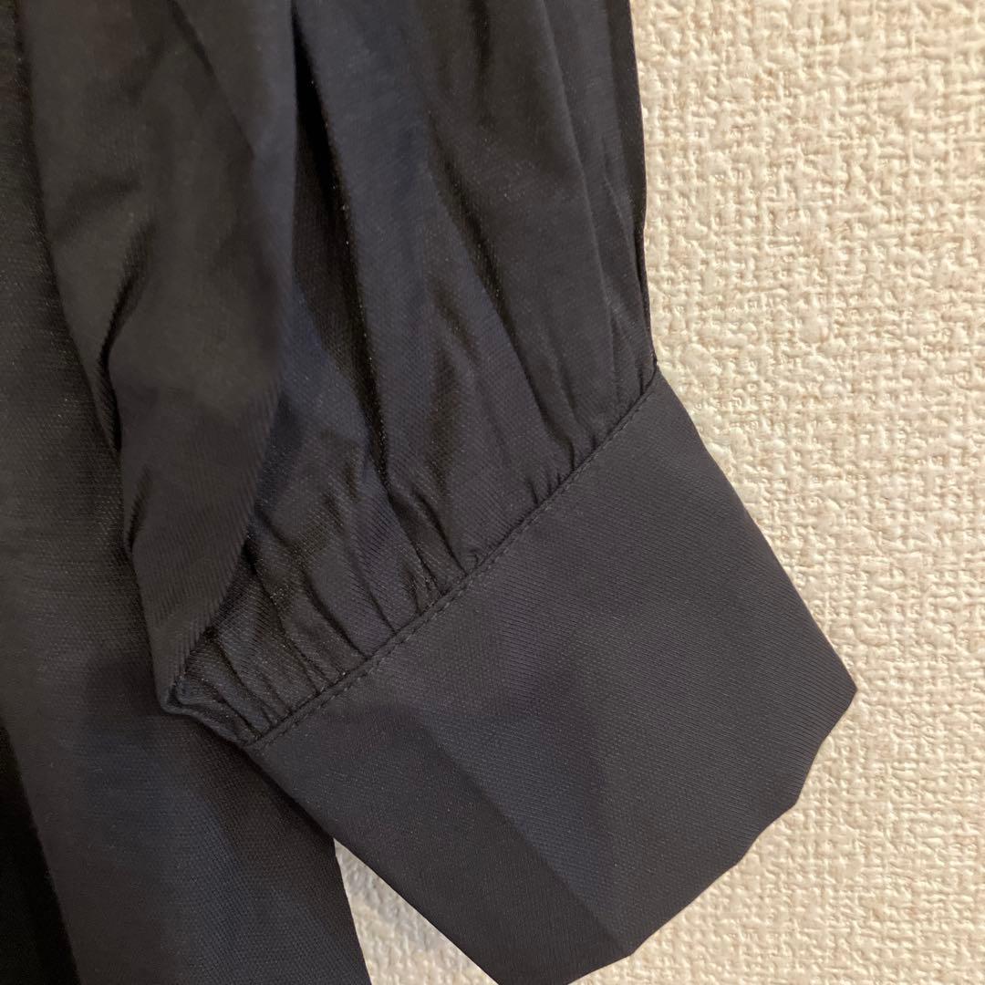 もりのがっこう　レースが可愛いフォーマル長袖ワンピースドレス(ブラック)