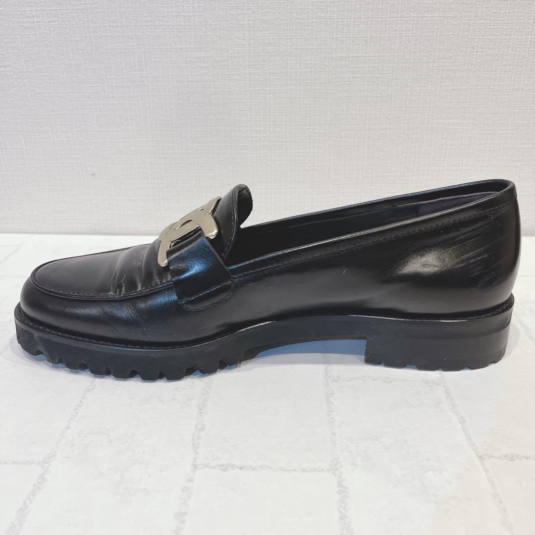 Luca Grossi ルカ グロッシ ローファー レザー 黒 38 イタリア製