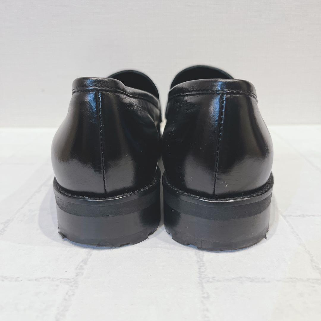 Luca Grossi ルカ グロッシ ローファー レザー 黒 38 イタリア製