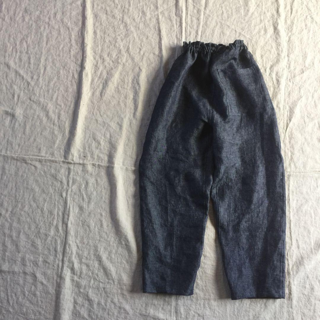 リネンデニムのもんぺ　インディゴキナリ
