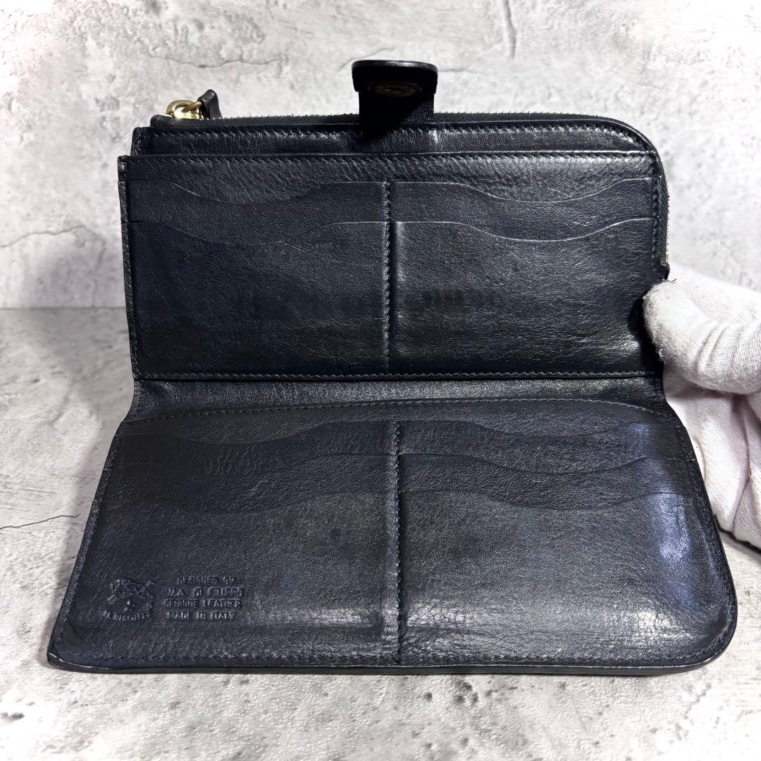 【Reee！】イルビゾンテ ロングウォレット 長財布 ブラック 黒