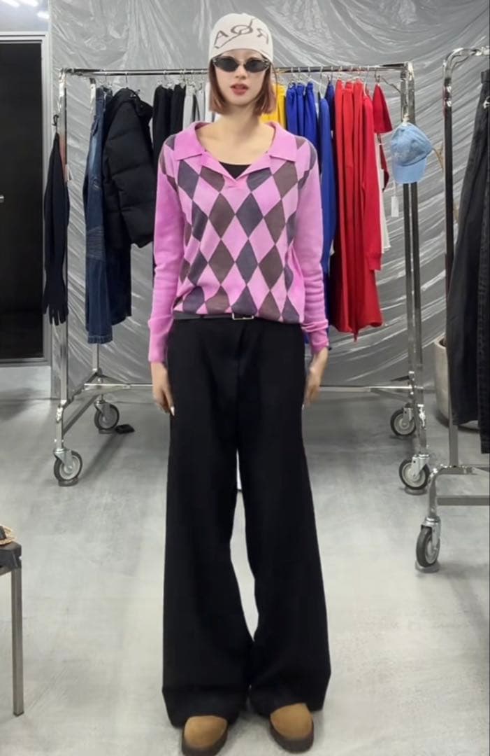 パンツ NEONSIGN Anatomic straight slacks \"BLACK