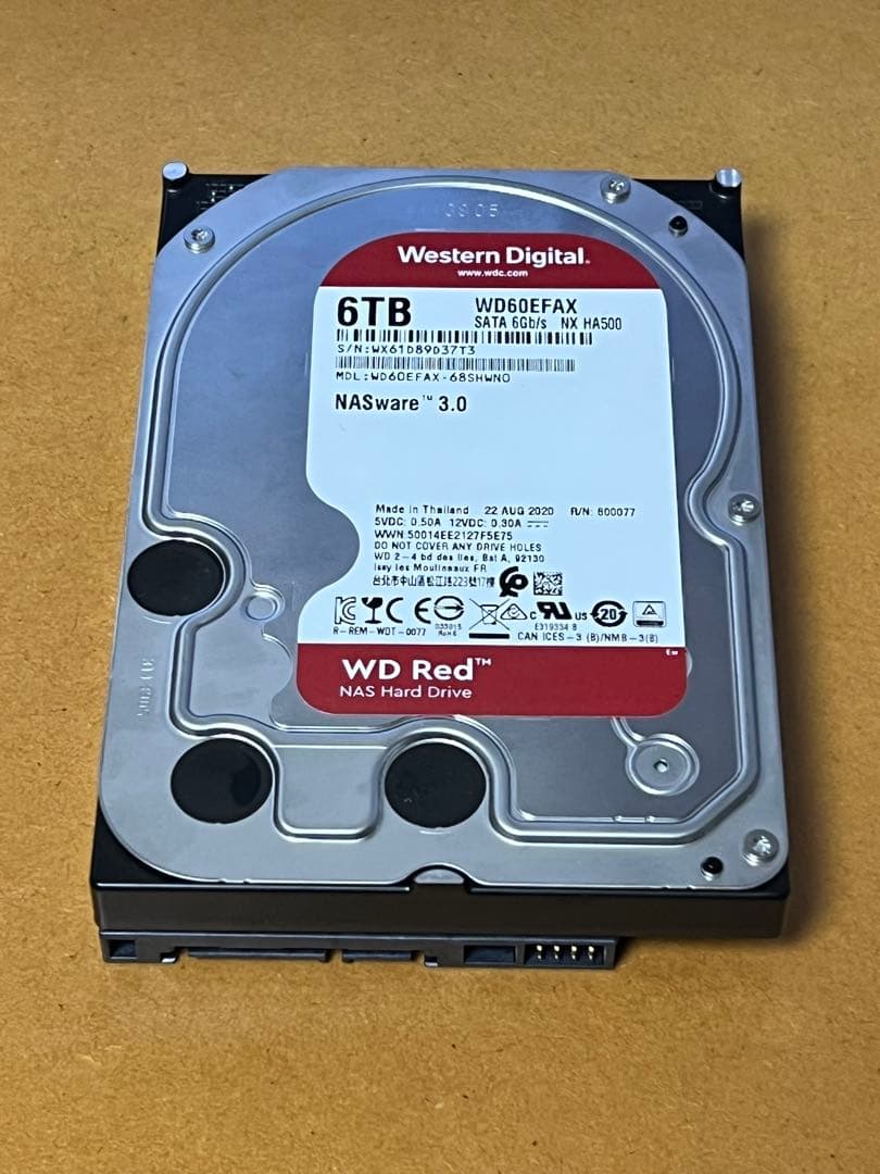 内蔵型ハードディスクドライブ Western Digital WD Red 6TB WD60EFAX