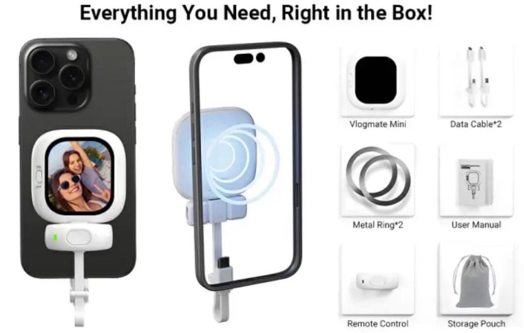 iphone自撮りモニター Vlogモニターディスプレイ リアカメラ