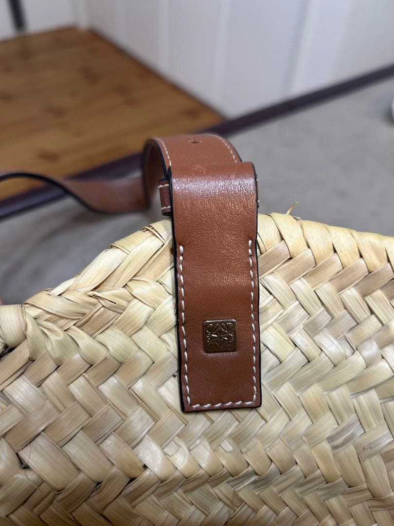 LOEWE かごバッグ ストロー レザー　スモール