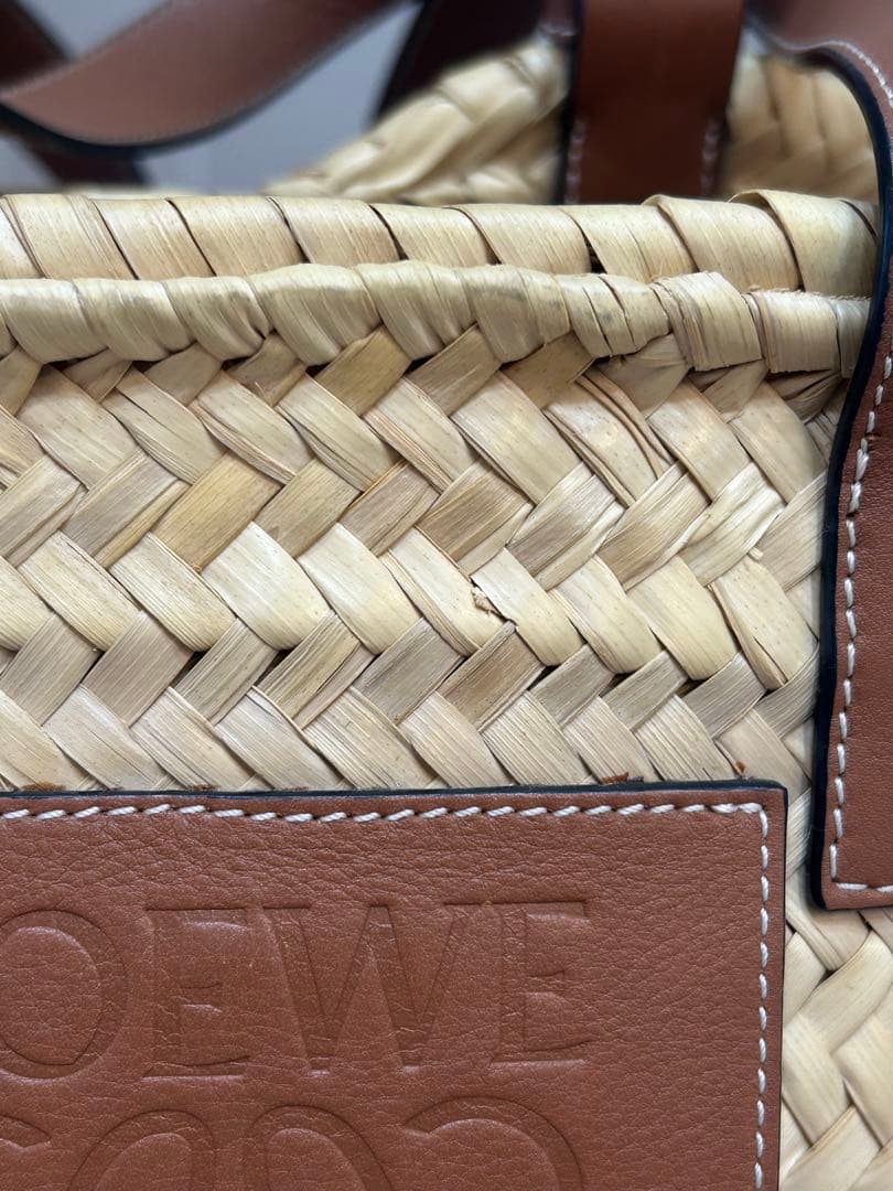 LOEWE かごバッグ ストロー レザー　スモール