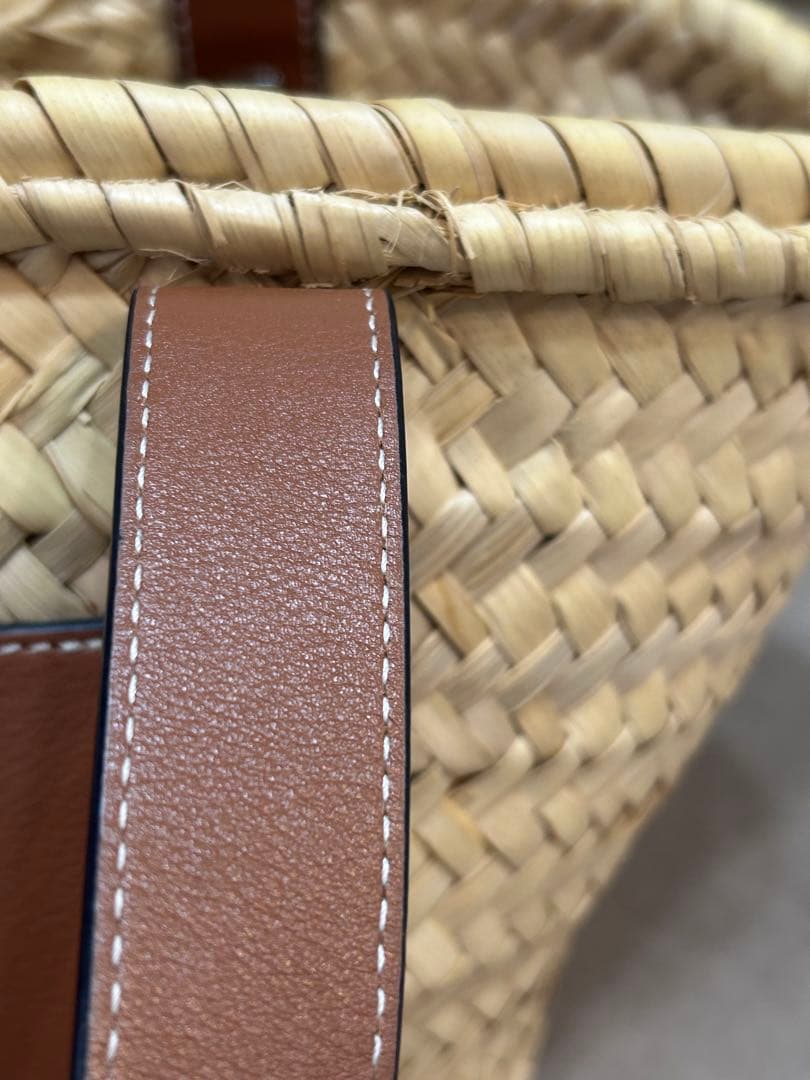 LOEWE かごバッグ ストロー レザー　スモール