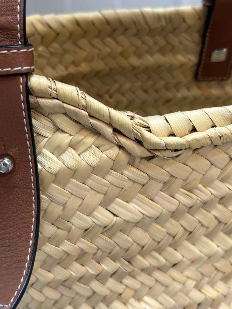 LOEWE かごバッグ ストロー レザー　スモール