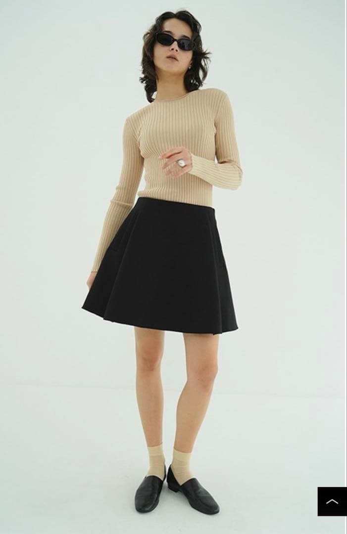 スカート CLANE LOW WAIST FLARE MINI SKIRT