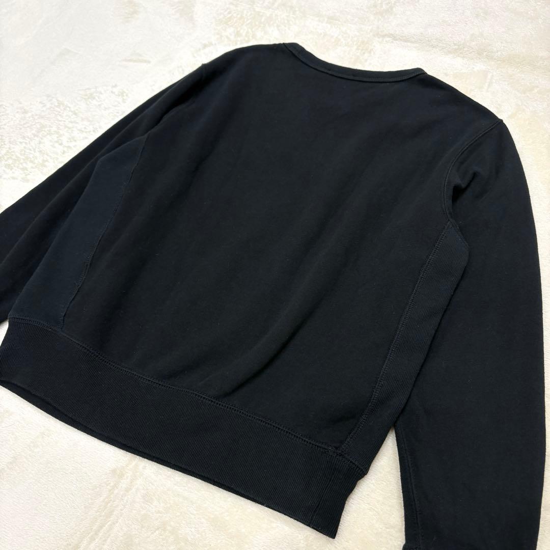 極美品✳︎ポロラルフローレン裏起毛スウェットトレーナー黒サイドリブ白ポニー正規品