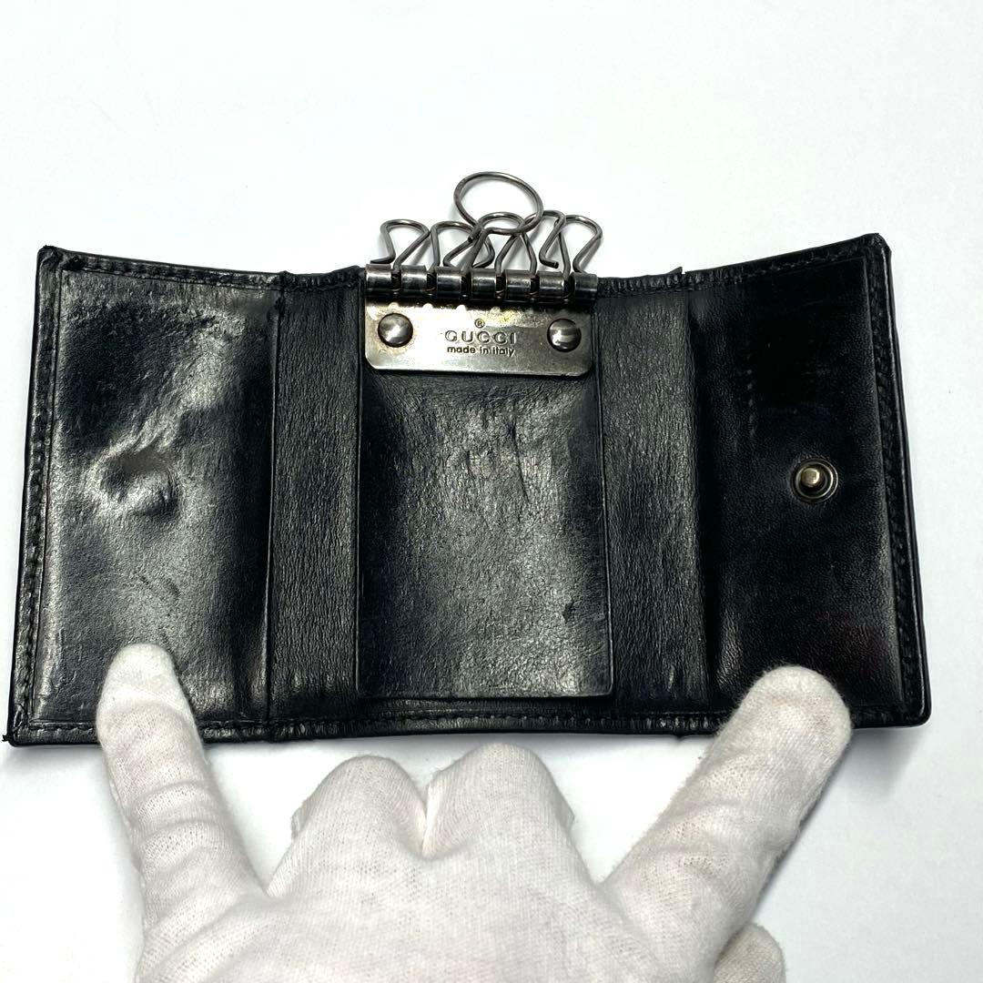 GUCCI キーケース　黒　レザー　キャンパス　美品　レディース　メンズ　グッチ