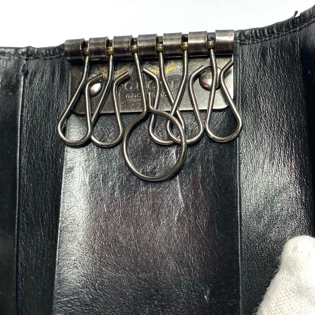GUCCI キーケース　黒　レザー　キャンパス　美品　レディース　メンズ　グッチ
