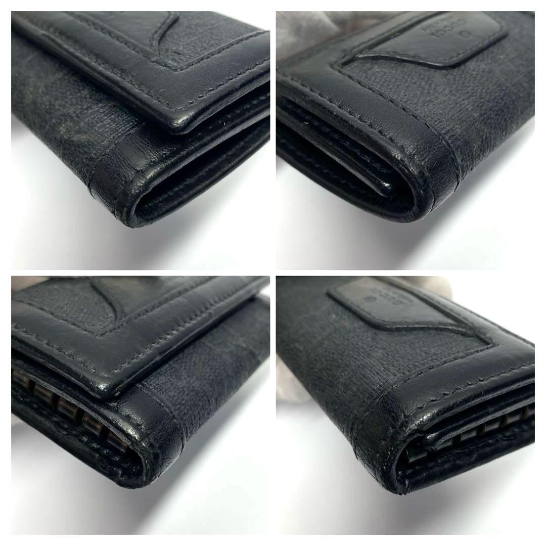 GUCCI キーケース　黒　レザー　キャンパス　美品　レディース　メンズ　グッチ