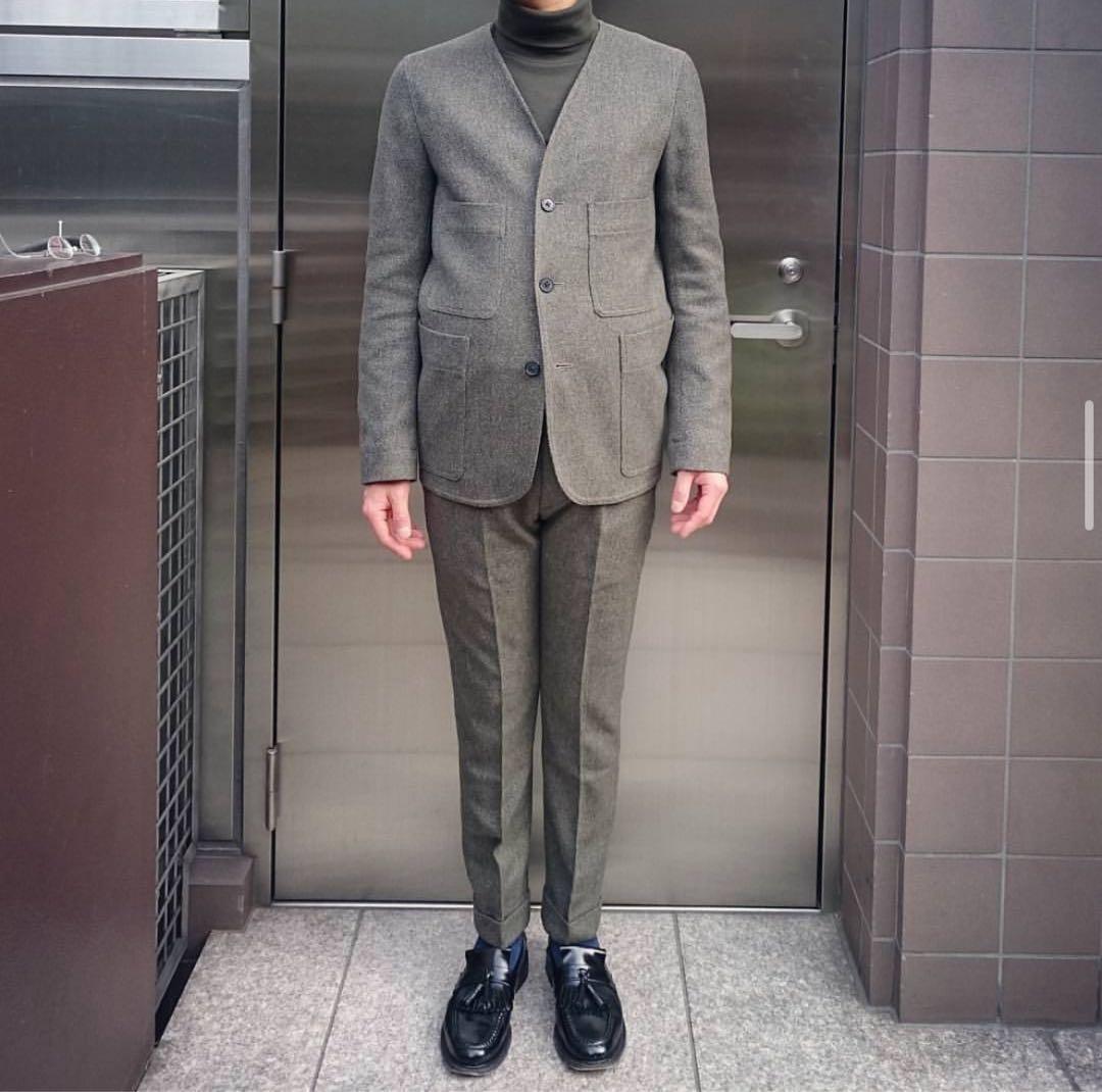 【激レア最安値】bluesdress ノーカラー・セットアップ グレー