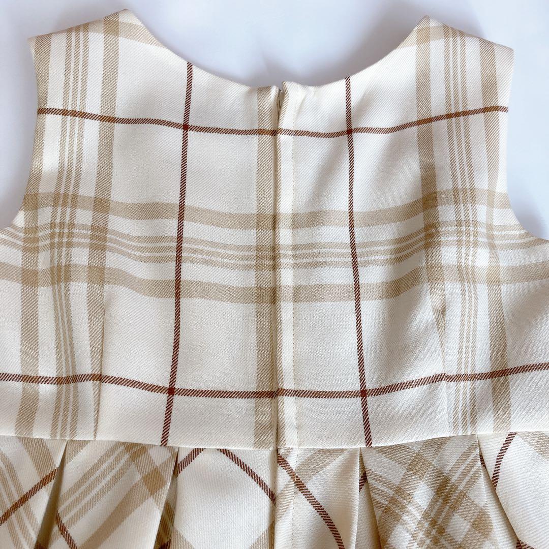 ヒロミチナカノ ベージュ×チェック セレモニー 入学 卒園 フォーマル