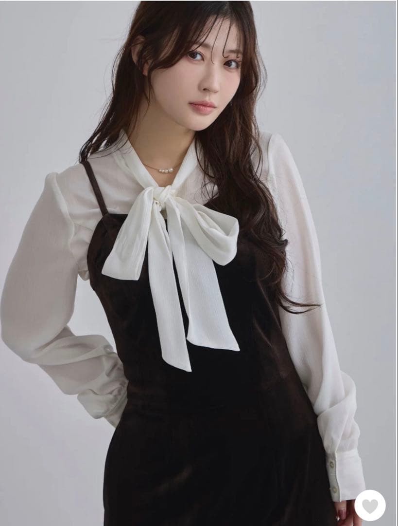 オーバーイー　ベロアキャミティアードワンピース　ブラウン96