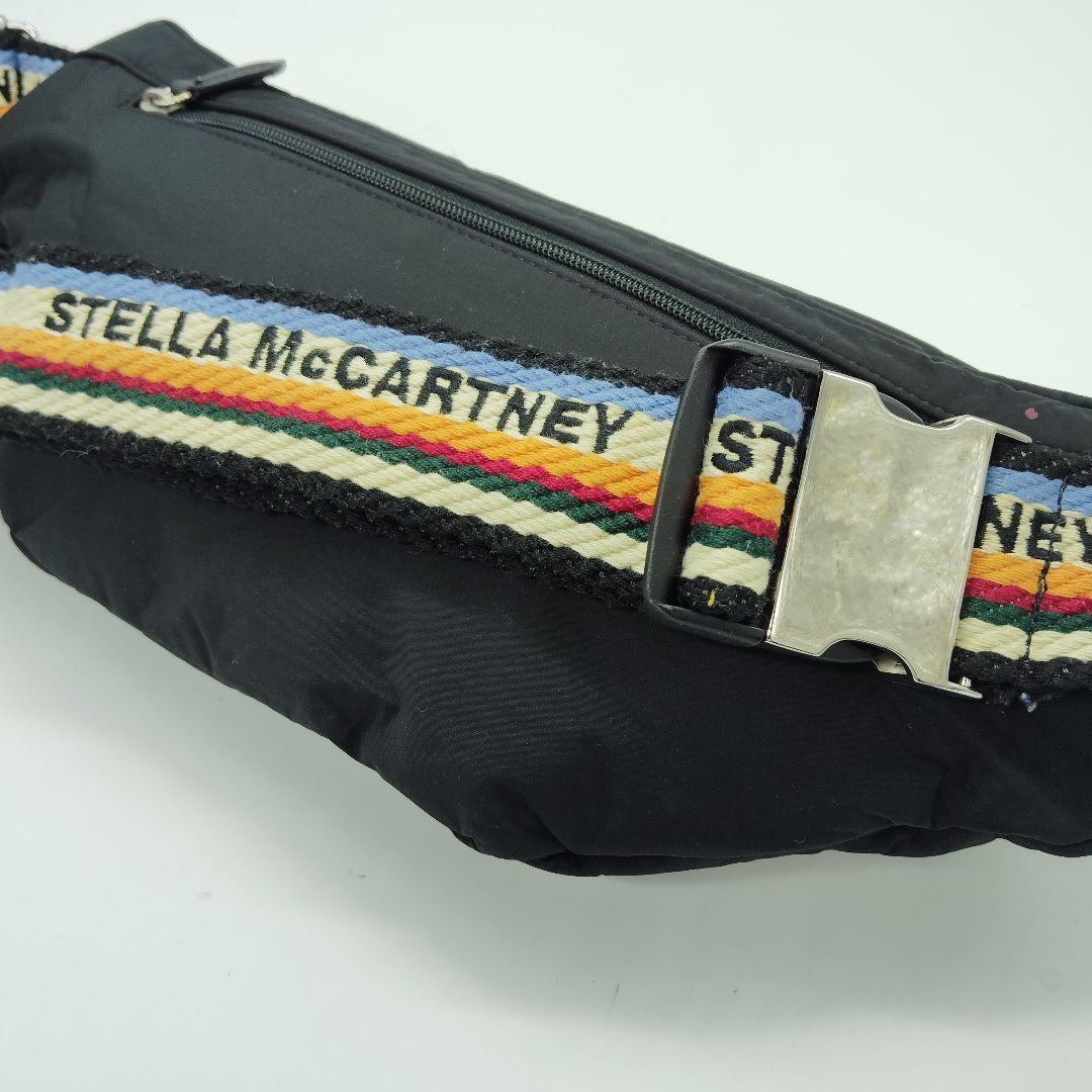 美品 ステラマッカートニー ウエストポーチ ボディバッグ 黒 ブラック 虹