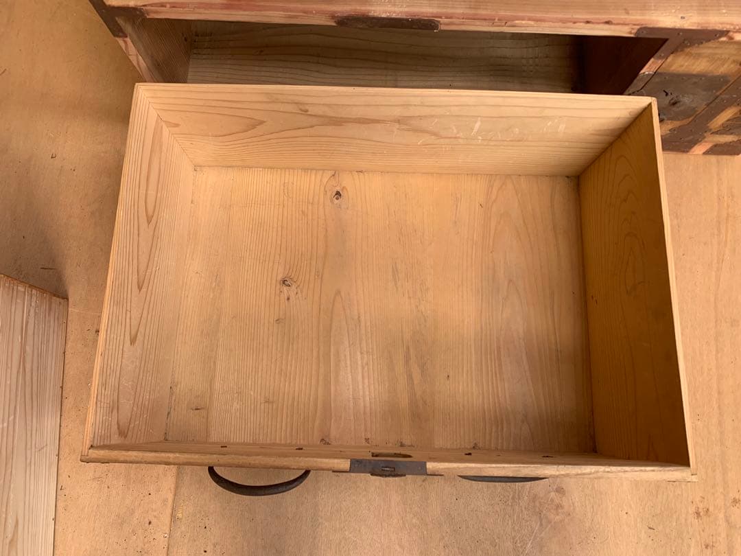 古い木味　二本松箪笥　引き出し2杯子引き出し2杯チェスト　古家具