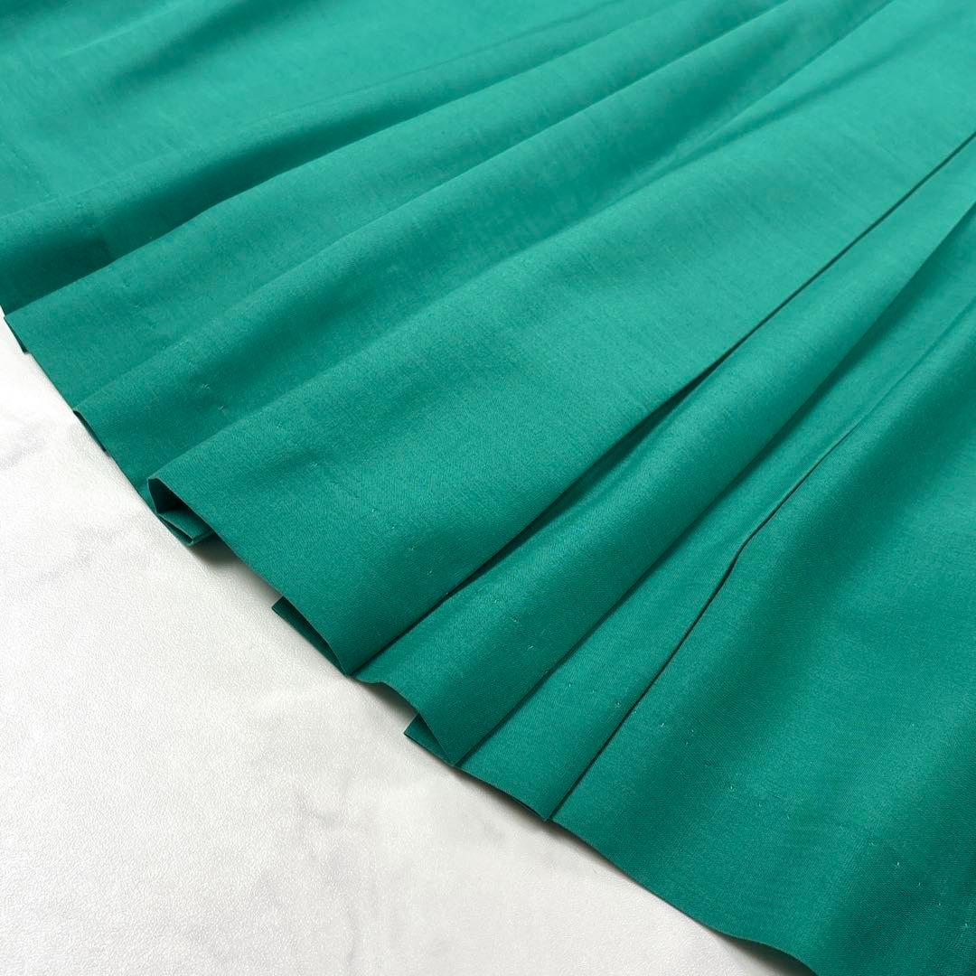 近年美品✨ LE PHIL ニットコンビ プリーツワンピース 黒 緑