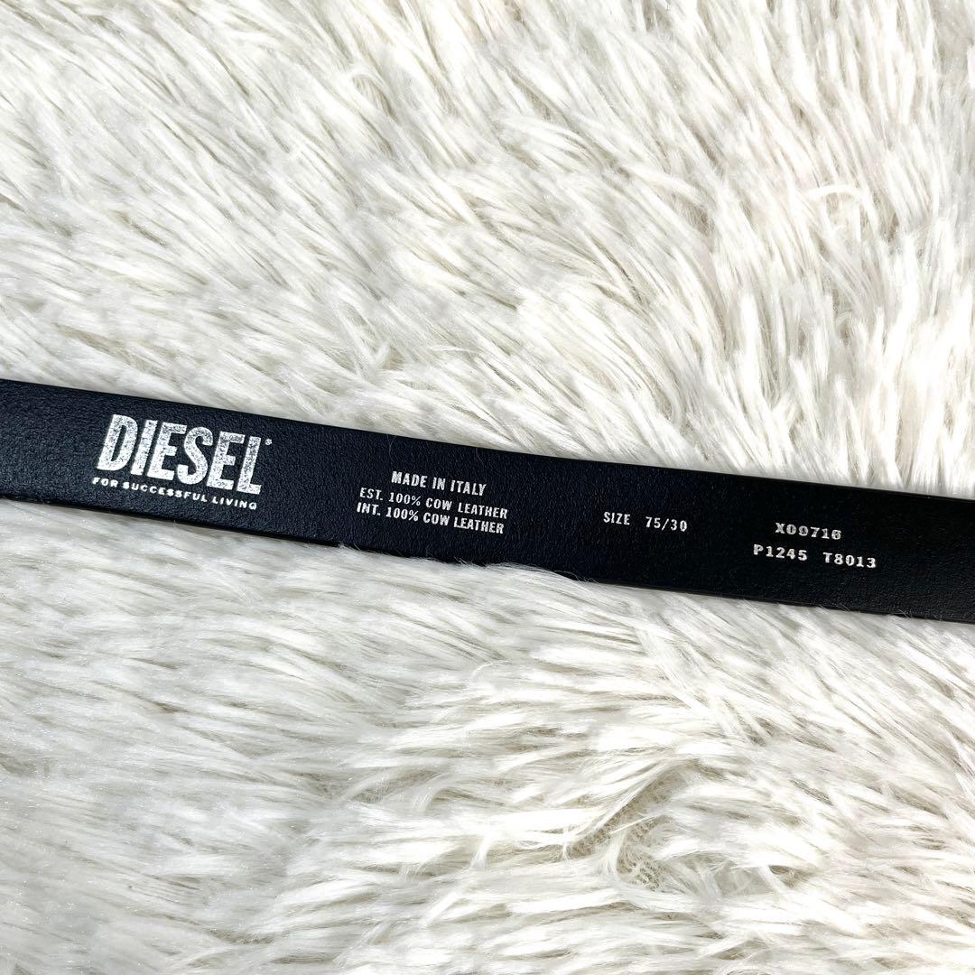 希少✨DIESEL ディーゼル　Dバックル　レザーベルト　ブラック