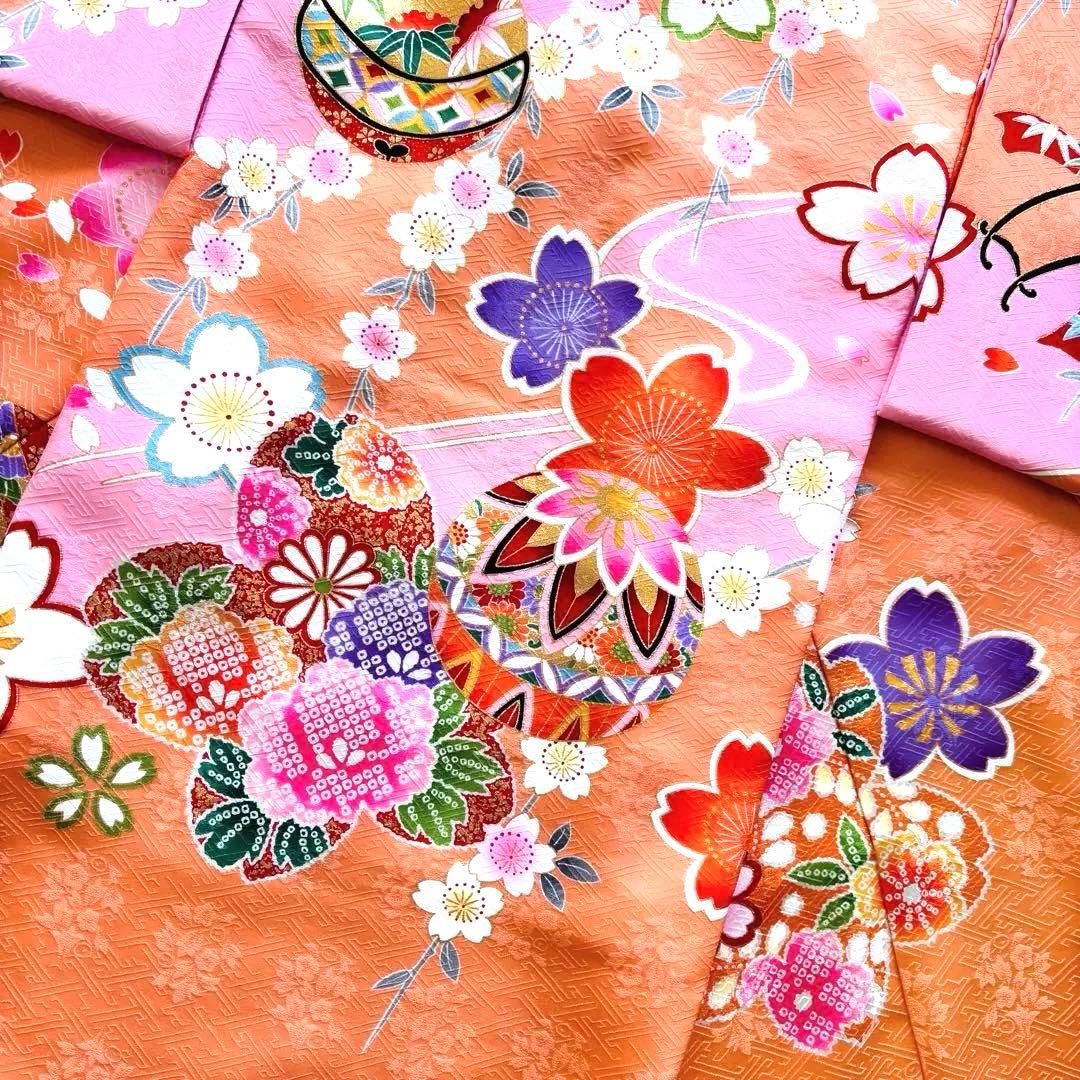 【新品】 日本伝統色 杏色❗️日本製 お宮参り産着 女の子 京友禅 刺繍入 襦袢付